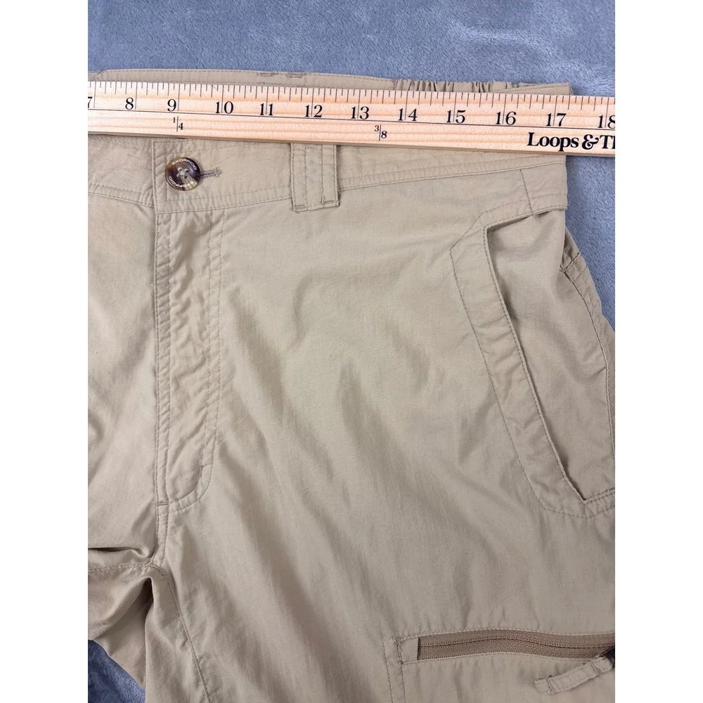 ExOfficio Insect Shield Mens 34x30 Convertible Hiking Pants Khaki Tan Nylon